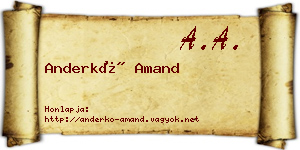 Anderkó Amand névjegykártya